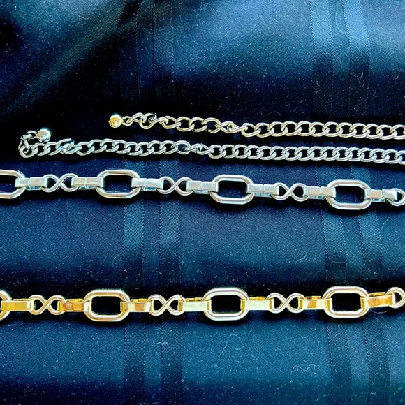 Gold and silver chain belts, size S - Picture 1 of 1